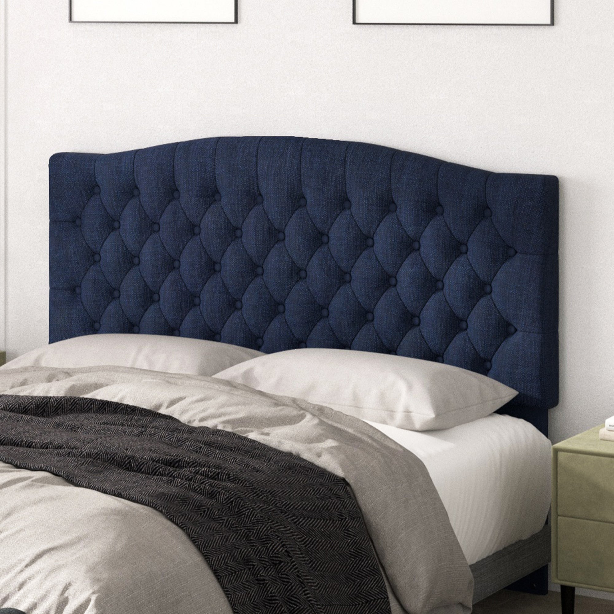 Befurtori King Headboard Only, Upholstered Headboard King Size for Adjustable Bed Linen Tufted Wall Mounted Head Board with Solid Wood Legs