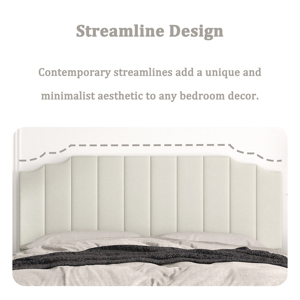 King Size Headboard Only, Velvet Wall Mounted Headboard King for Adjustable Bed Modern Upholstered Head Board Easy Assembly